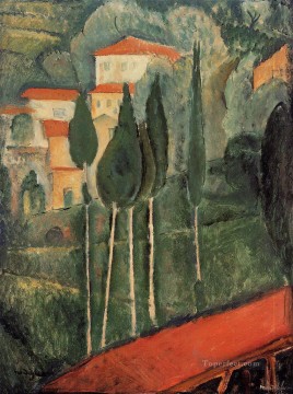  1919 - landscape southern france 1919 Amedeo Modigliani